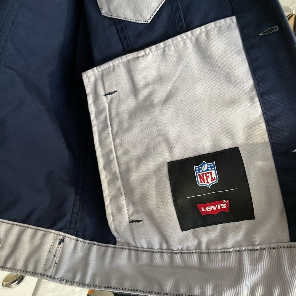 RARE NFL Seattle Seahawks levis prototype sample twill trucker jacket M navy - Picture 7 of 13